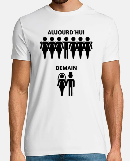 Camiseta aujourd hui - demain - prometido - blan