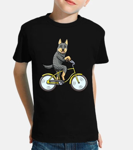 Kids Australian Cattle Dog Dog With Bike