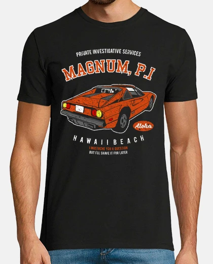 T-shirt auto ferrai 308 gts detective magnum pi vintage 80