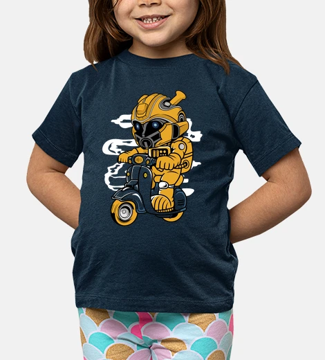 Abbigliamento auto robot su scooter vespa