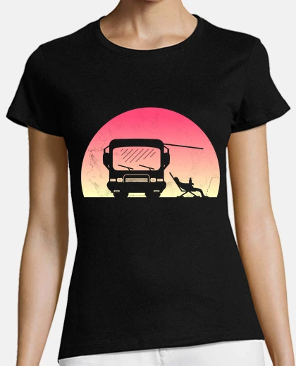 Playera autocaravana clásica al atardecer regal