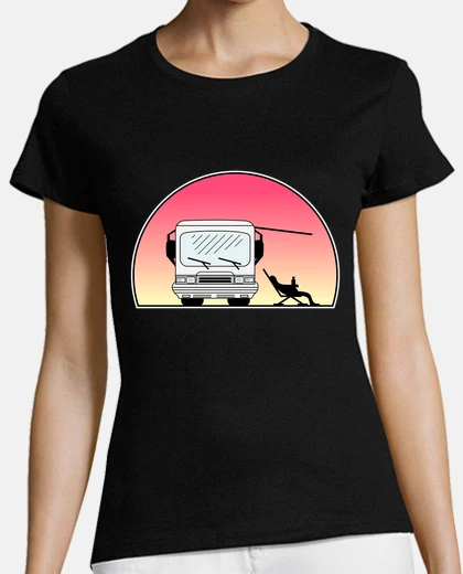 Playera autocaravana clásica al atardecer regal
