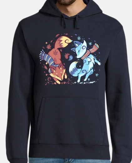 Hoodie Autumn and Snow Fox - Hoodie