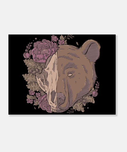 Wall autumn bear skull
