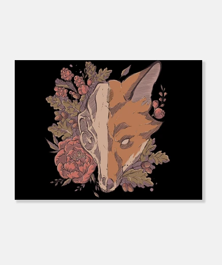 Wall autumn fox skull