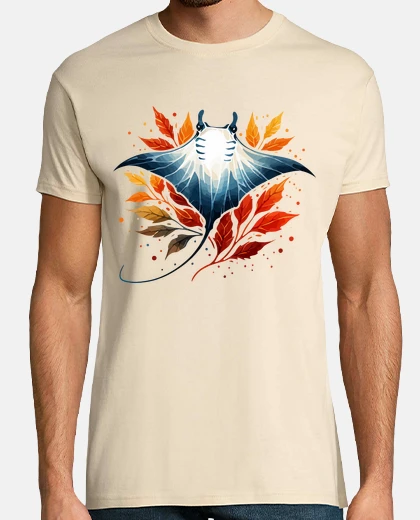 T-shirt Autumn Leaves Manta Ray