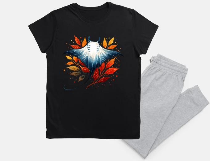 Pajama Autumn Leaves Manta Ray