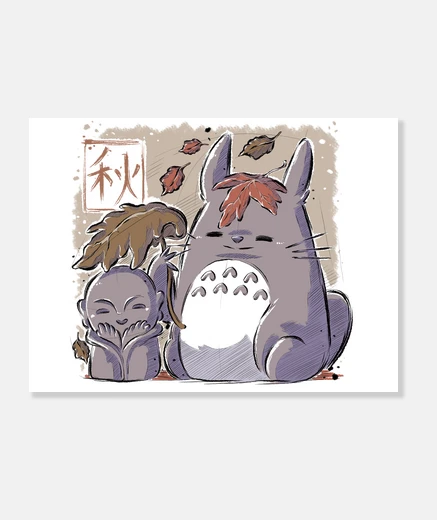Wall autumn totoro