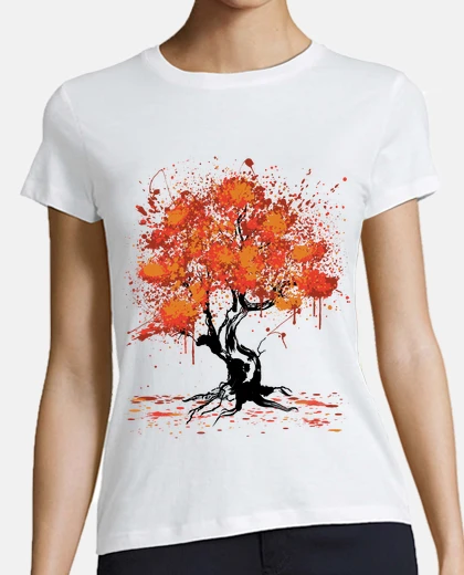 T-shirt autumn tree painting