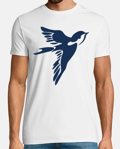 Tee-shirt avaler contour bleu silhouette