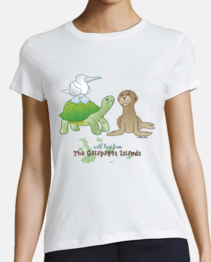 Tee-shirt avec amour dans les îles galapagos