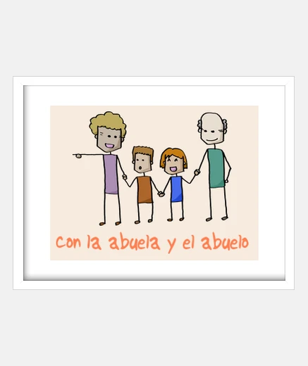 Cadre avec grand-mère et grand-père