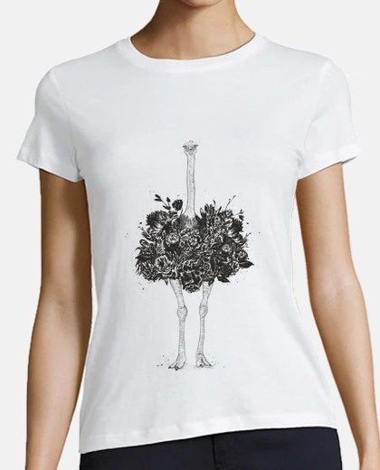 Playera avestruz floral