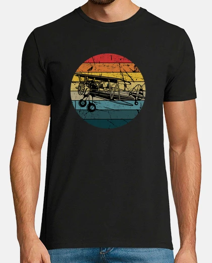 T-shirt aviatore pilota aereo biplano retrò