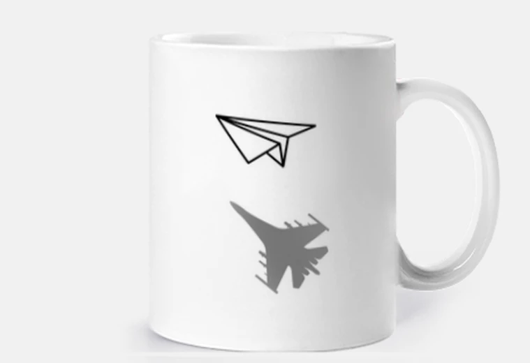 Mug Avion de chasse Origami pliage papier