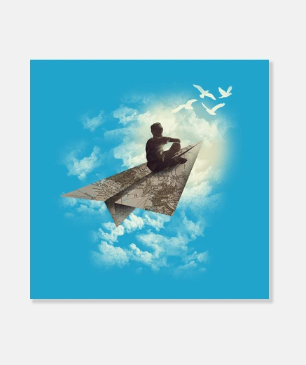 Lienzo avión de papel