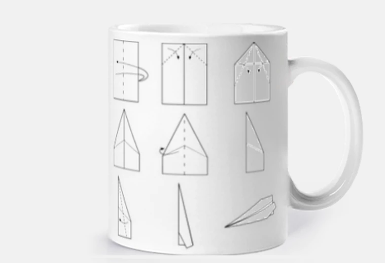 Mug avion en papier comment faire pliage humour betises classe 