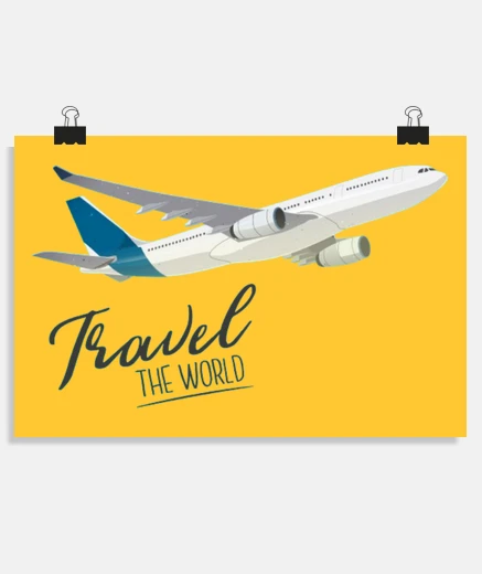 Poster avion long courrier pilote d voyage poster agence salon bureau studio 