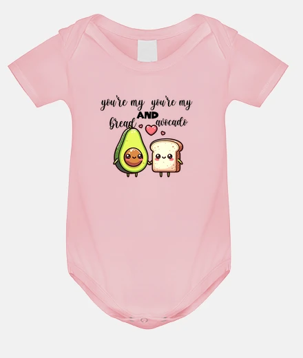 Kids avocado and slice of bread funny kawaii