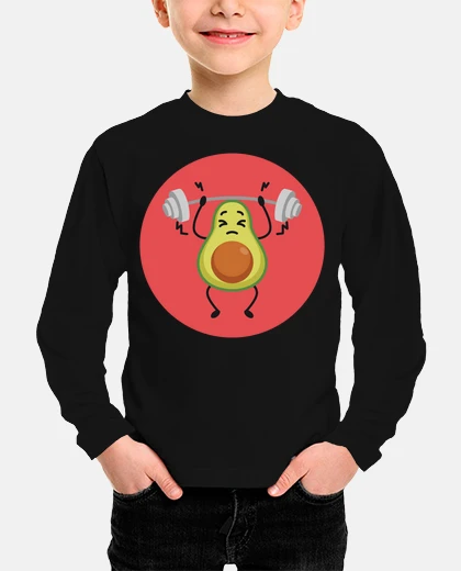 Kids avocado or avocado lifting weights