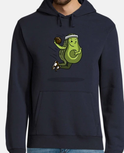 Hoodie avocado playing basketball