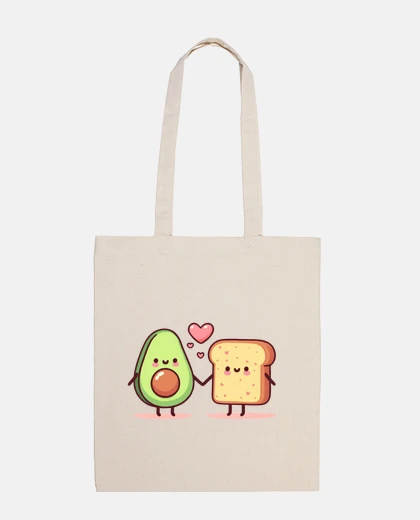 Bag avocado toast chibi kawaii couple