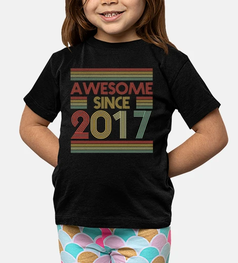 Kids Awesome Since 2017 Retro Birthday