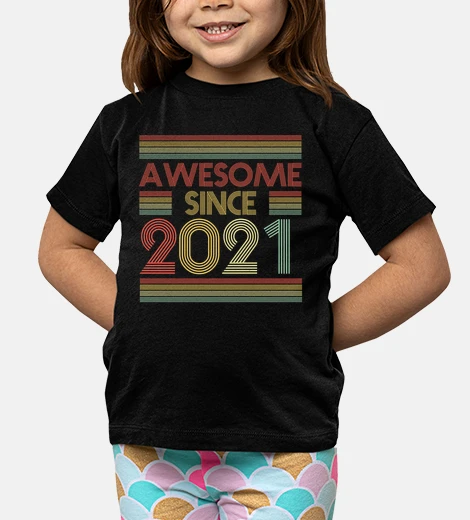 Kids Awesome Since 2021 Retro Birthday