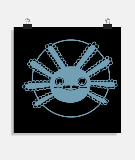 Poster Axolotl à moustache