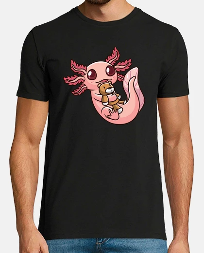 T-shirt axolotl con peluche in kawaii