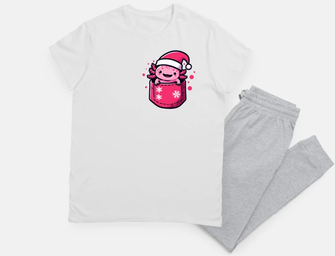 Pyjama Axolotl de Noël kawaii en poche