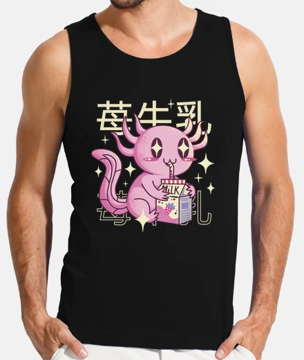 Tee-shirt axolotl fraise lait japon japonais