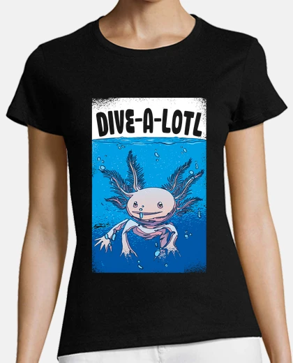 T-shirt axolotl in the aquarium funny water