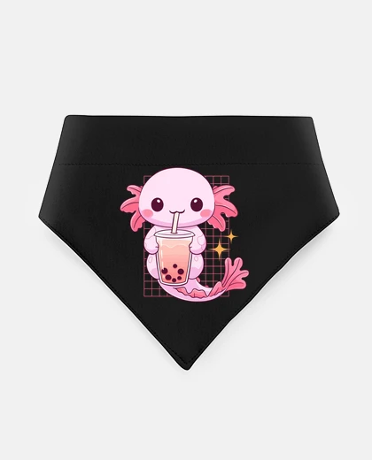 Mascotas axolotl qui boit un bubble tea à la paille 