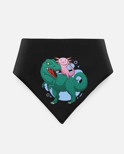 Mascotas axolotl sul dorso di un dinosauro dinosauro -rex