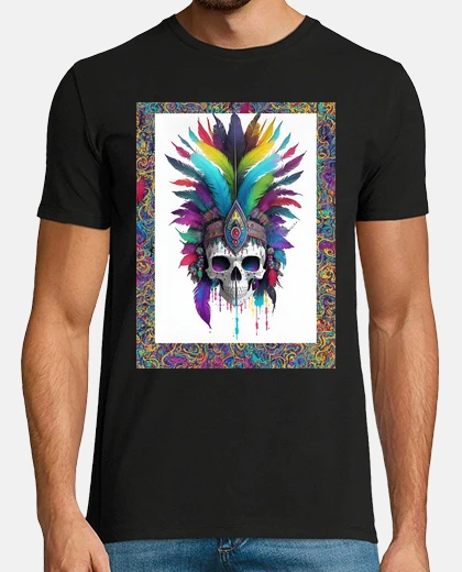T-shirt aztec skull