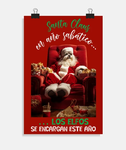 Poster Babbo Natale in anno sabbatico fr