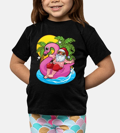 Abbigliamento babbo natale spiaggia estate galleggiante fenicottero rosa natale