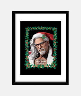 Babbo Natale divertente con cornice di 