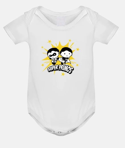 Kids baby bodysuit, white, super cousins