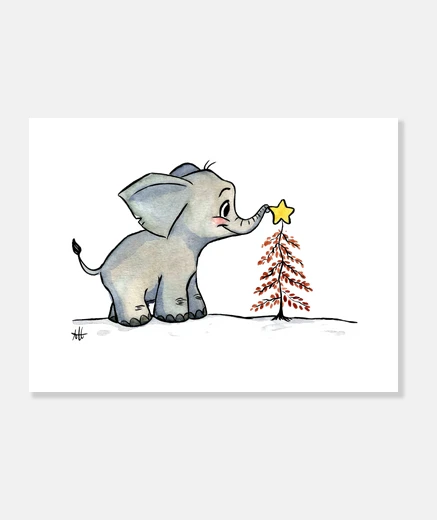 baby elephant christmas