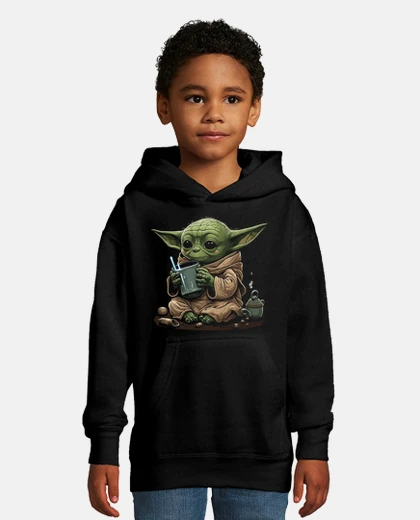 Ropa Baby Yoda bebiendo té