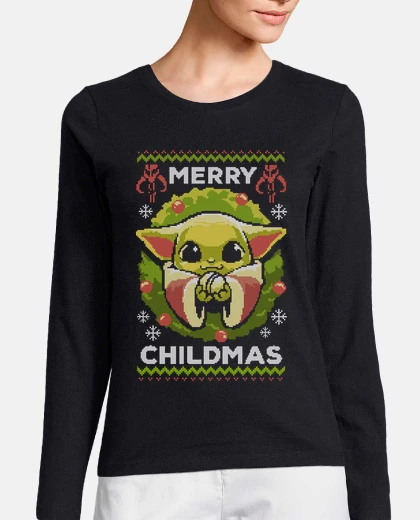 T-shirt baby yoda grogu - ugly sweater christmas