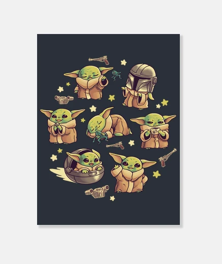 Wall baby yoda mandalorian cute child kawaii