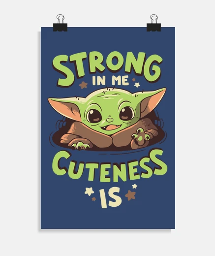 Poster baby yoda mandalorian strength cute poster