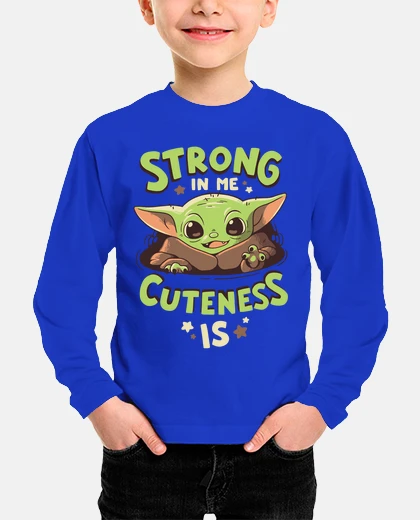 Children's baby yoda mandalorian strength kids t shirt