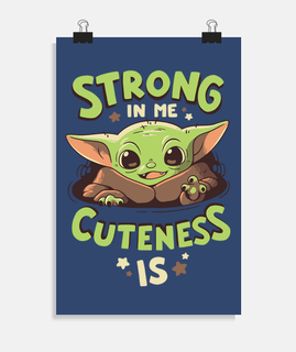 baby yoda mandalorian strength cute poster