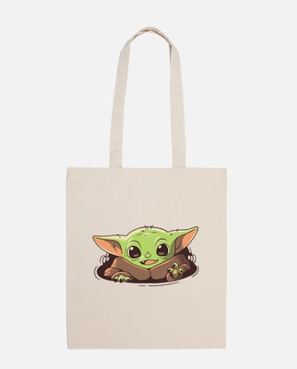 Baby yoda mandalorian strong cuteness bag tostadora