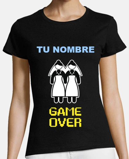 T-shirt bachelorette party personalized name, game over lesbian