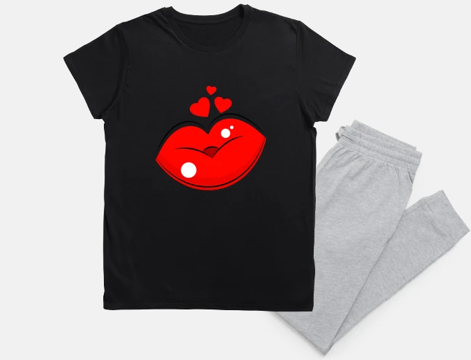 Pigiama baci con il cuore